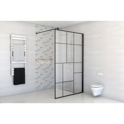 Sea-Horse Easy In ścianka prysznicowa Walk-In 90 cm czarny mat/szkło przezroczyste BK251T09A7