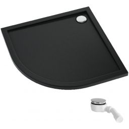 Schedpol Caspar New Black Matt brodzik półokrągły z syfonem 80x80 cm czarny 3.2333/C/MG