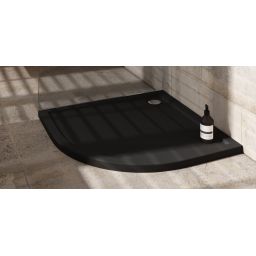 Schedpol Caspar New Black Matt brodzik półokrągły z syfonem 80x80 cm czarny 3.2333/C/MG