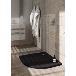 Schedpol Caspar New Black Matt brodzik półokrągły z syfonem 80x80 cm czarny 3.2333/C/MG