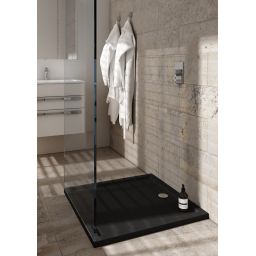 Schedpol Caspar New Black Matt brodzik kwadratowy z syfonem 90x90 cm czarny 3.2831/C/MG