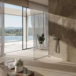 Schedline Libra Cashmere Stone brodzik półokrągły 80x80 cm beżowy 3SP.L1O-8080/PK/ST