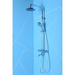 Sapho Kimura zestaw wannowo-prysznicowy ścienny termostatyczny z deszczownicą chrom KU500