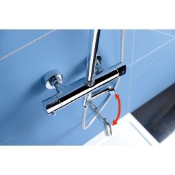 Sapho Kimura zestaw wannowo-prysznicowy ścienny termostatyczny z deszczownicą chrom KU500