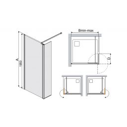 Sanplast Prestige III PR2/PRIII-90 ścianka prysznicowa 90 cm walk-in czarny mat/szkło przezroczyste 600-073-0980-59-401