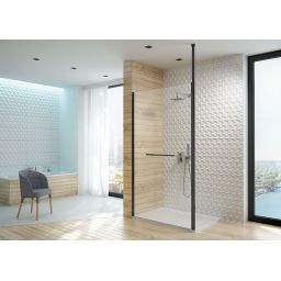 Sanplast Altus PI/ALTIIa Walk-In ścianka prysznicowa 140 cm czarny mat/szkło grafitowe 600-121-2581-59-491