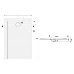 Sanplast Space Mineral brodzik prostokątny 100x80 cm biały 645-410-0330-01-000