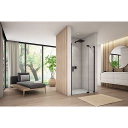 Ronal Cadura drzwi prysznicowe 110 cm prawe czarny mat/szkło przezroczyste CA13D1100607