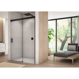 Ronal Cadura Black Line drzwi prysznicowe 180 cm prawe czarny mat/szkło przezroczyste CAS2D1800607