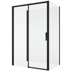 Ronal Divera drzwi prysznicowe 120 cm rozsuwane czarny mat/szkło przezroczyste D22S2B1200607