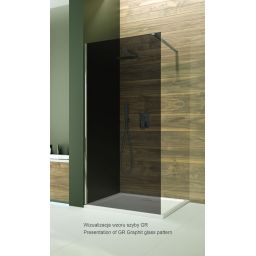 Sanplast Altus drzwi wnękowe D2/ALTIIa-150-160 przesuwne chrom błyszczący/szkło graphit 600-121-1551-42-491