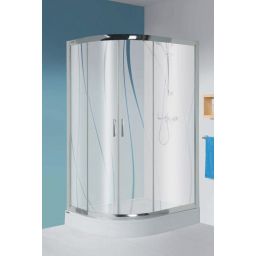 Sanplast TX kpl-P-KP4/TX5b-80x120 kabina prysznicowa 80x120 cm asymetryczna prawa z brodzikiem srebrny błyszczący/Sitodruk W15 602-271-0340-38-231