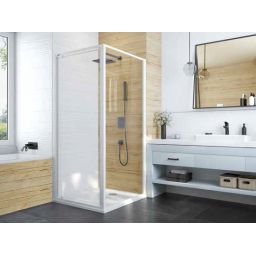 Sanplast Basic SS0/BASIC ścianka prysznicowa 70 cm dodatkowa biały/szkło przezroczyste 600-450-1290-01-400