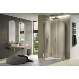 Ronal Top Line S kabina prysznicowa 80x80 cm półokrągła srebrny mat/szkło przezroczyste TLSR550800107