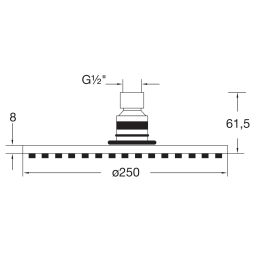 Steinberg 100 deszczownica 25 cm okrągła chrom 1001686