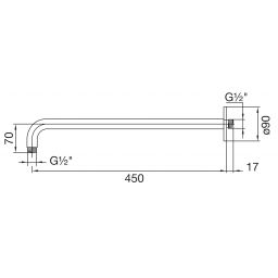 Steinberg 100 ramię prysznicowe ścienne chrom 1007910