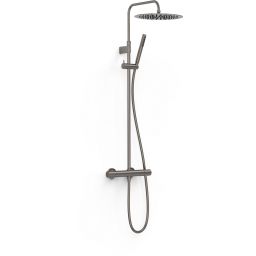 Tres Over-Wall zestaw prysznicowy ścienny termostatyczny z deszczownicą grafitowy 19039302GR