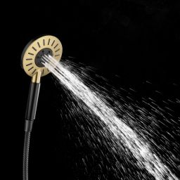 Tiger Splash Akcent Rainfall zestaw prysznicowy ścienny czarny/mosiężny 1715045646