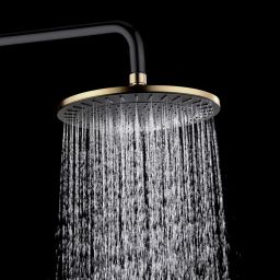 Tiger Splash Akcent Rainfall zestaw prysznicowy ścienny czarny/mosiężny 1715045646