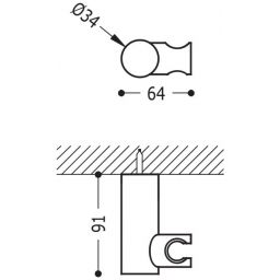 Tres Loft Colors uchwyt prysznicowy czarny mat 061.839.01.NM