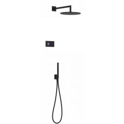 Tres Shower Technology zestaw prysznicowy podtynkowy termostatyczny z deszczownicą czarny mat 092.885.58.NM