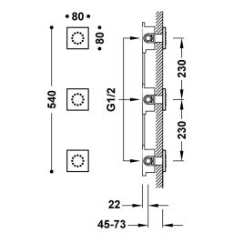 Tres Selection dysza prysznicowa z hydromasażem złota 13451501OR