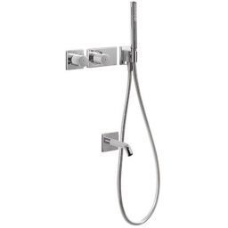 Tres Block-System zestaw wannowo-prysznicowy z baterią podtynkową termostatyczną chrom 207.352.08
