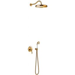 Tres Monoclasic zestaw prysznicowy podtynkowy z deszczownicą złoty 242.180.03.OR