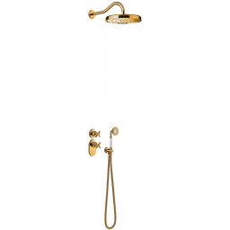 Tres Monoclasic zestaw prysznicowy podtynkowy termostatyczny z deszczownicą złoty 242.352.02.OR