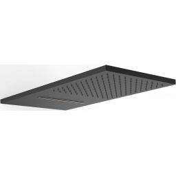 Tres Exclusive deszczownica 55x28 cm prostokątna z kaskadą czarny mat 29990301NM