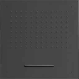 Tres Loft deszczownica 50 cm kwadratowa z kaskadą czarny mat 29995501NM