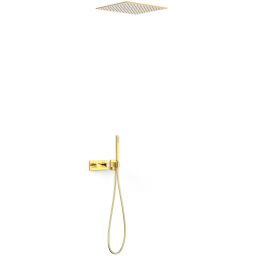 Tres B-System zestaw prysznicowy podtynkowy termostatyczny z deszczownicą złoty połysk 30725206OR
