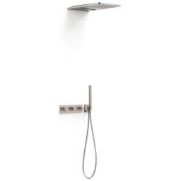 Tres B-System zestaw prysznicowy podtynkowy termostatyczny z deszczownicą stal 30725305AC