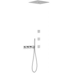 Tres B-System zestaw prysznicowy podtynkowy termostatyczny z deszczownicą chrom 30725406