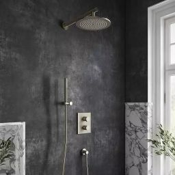 Zestaw Villeroy & Boch Universal Taps & Fittings zestaw prysznicowy podtynkowy termostatyczny z deszczownicą nikiel szczotkowany (TVD00065100000, TVD00065300064, TVC00000100064, TVC00045351064, TVS10900600064, TVC00045800064, TVC00003500064, TVC00045600064)