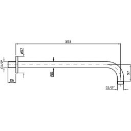 Zucchetti ramię prysznicowe ścienne chrom Z93027