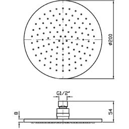 Zucchetti deszczownica 20 cm okrągła chrom Z94265