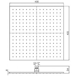 Zucchetti deszczownica 40x40 cm kwadratowa czarna Z94270.N6