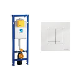 Zestaw Schwab Duplo WC 380 stelaż podtynkowy WC z przyciskiem Arte Duo biały (4060452701, 4060415601)