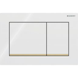 Geberit Omega20 przycisk spłukujący do WC biały-złoty 115.080.KK.1