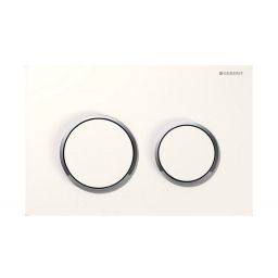 Geberit Omega20 przycisk spłukujący do WC chrom błyszczący-biały 115.085.KJ.1