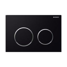 Geberit Omega20 przycisk spłukujący do WC chrom błyszczący/czarny połysk 115.085.KM.1