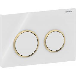 Geberit Omega20 przycisk spłukujący do WC biały-złoty 115.085.KK.1