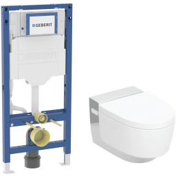Zestaw Geberit AquaClean Mera Classic toaleta myjąca wisząca ze stelażem podtynkowym biała (146.200.21.1, 111.320.00.6)