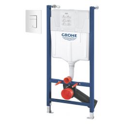 Zestaw Grohe Solido stelaż podtynkowy do miski WC z przyciskiem Skate Cosmopolitan biel alpejska (38971000, 38732SH0)