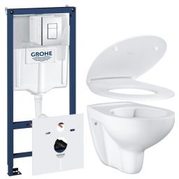 Grohe Bau Ceramic zestaw podtynkowy stelaż 5w1 z miską WC i deską wolnoopadającą (38827000, 39427000, 39493000)
