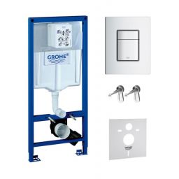 Zestaw Grohe Rapid SL z przyciskiem Skate Cosmopolitan chrom mat (38539001, 38732P00)