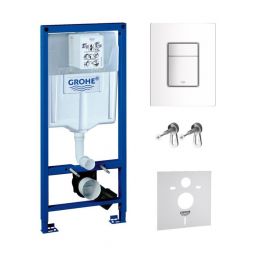 Zestaw Grohe Rapid SL z przyciskiem Skate Cosmopolitan biel alpejska (38539001, 38732SH0)