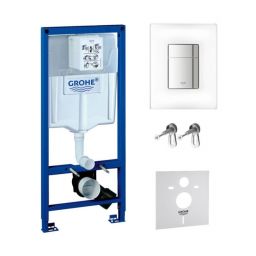 Zestaw Grohe Rapid SL z przyciskiem Skate Cosmopolitan chrom/biel DaVinci (38539001, 38845MF0)