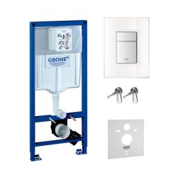 Zestaw Grohe Rapid SL z przyciskiem Skate Cosmopolitan szlachetna biel (38539001, 38845LS0)